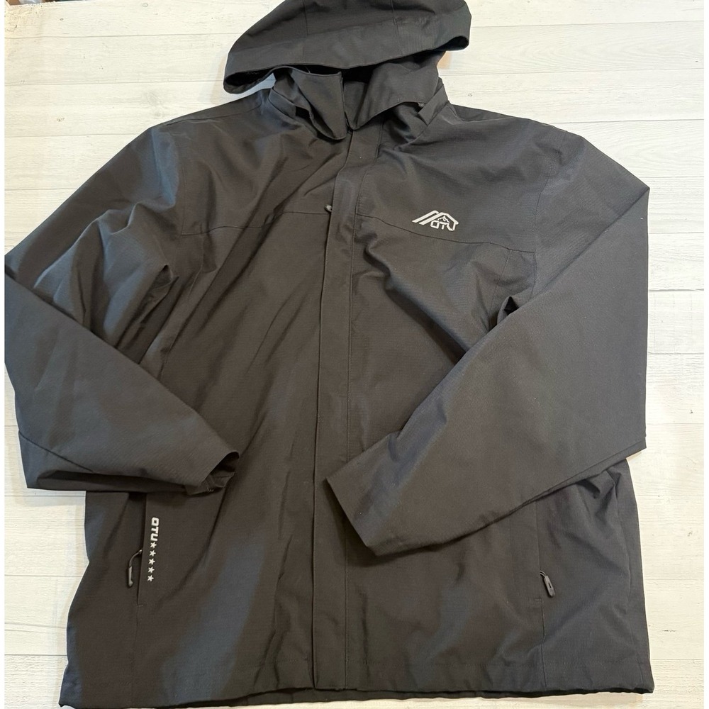 OTU Men's Lightweight Waterproof Hooded Rain Jacket Outdoor Raincoat men's large